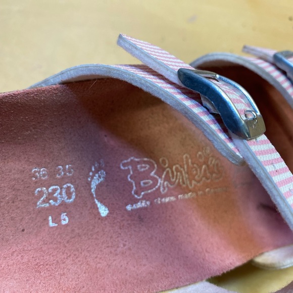 Birkenstock Birkiās Arizona Pink and White Striped Sandals ( size 35/36) - Picture 7 of 13